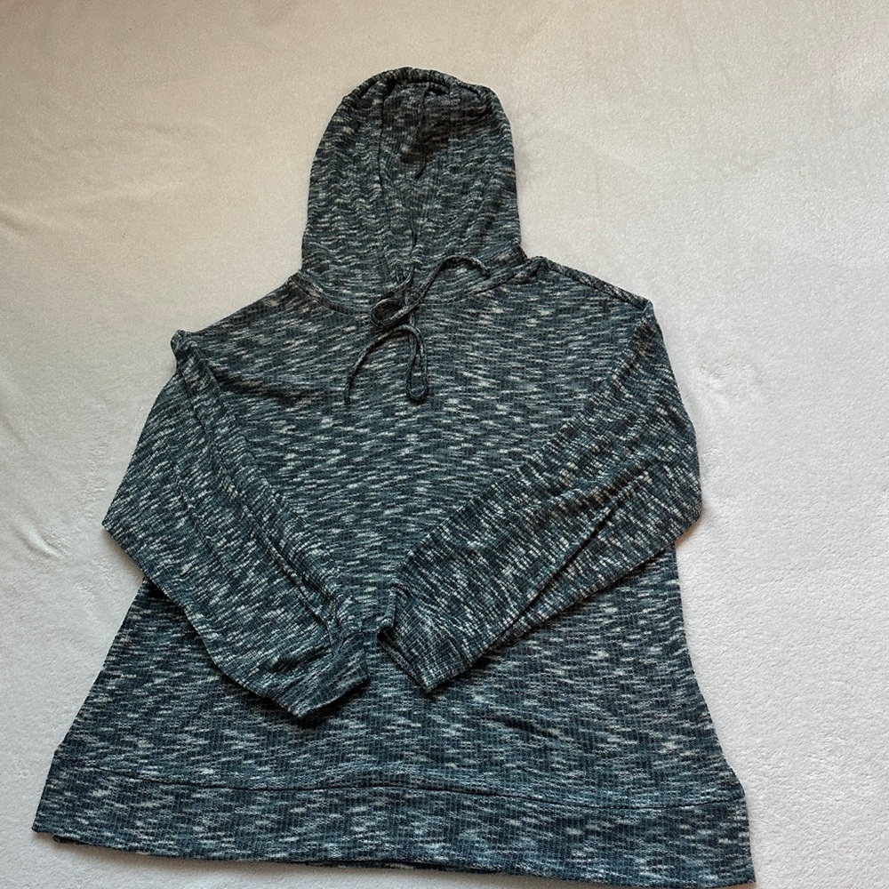 Lane Bryant Charcoal Hooded Blouse